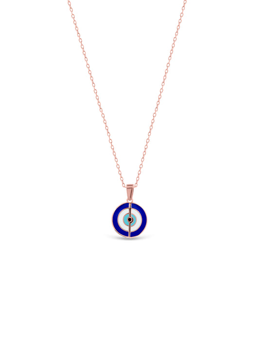 Evil Eye Pendant Chain with Enamel Detailing