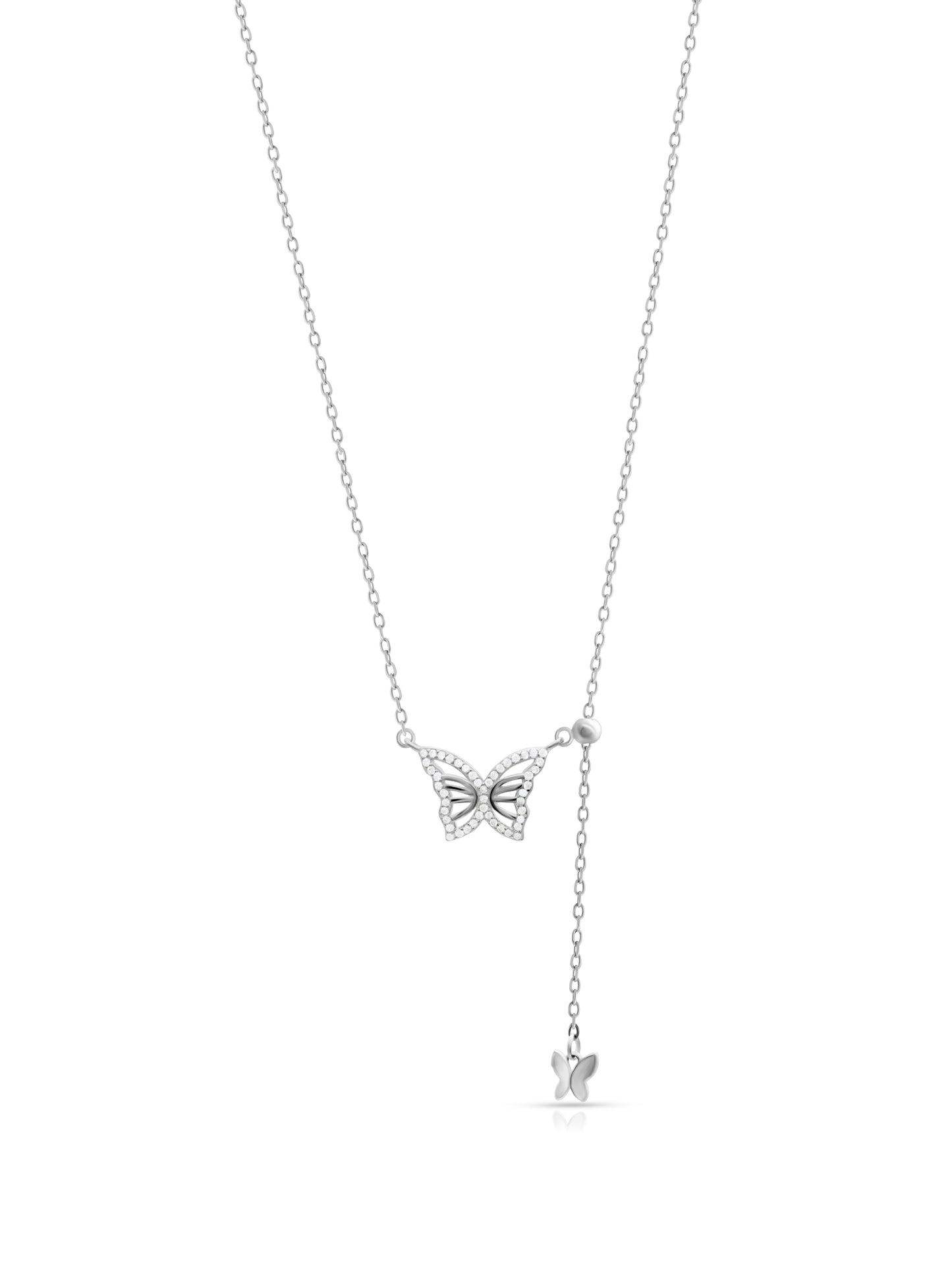 Butterfly Pendant Chain with Swarovski Zircon Accents