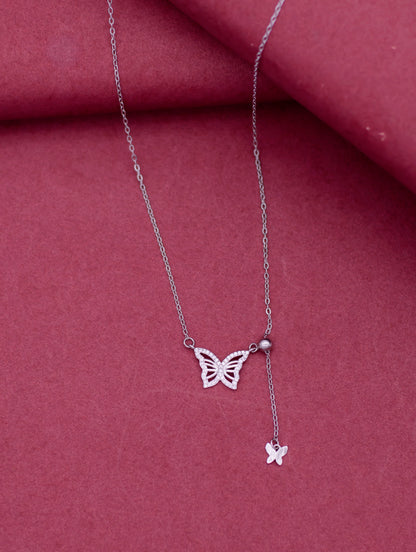 Butterfly Pendant Chain with Swarovski Zircon Accents