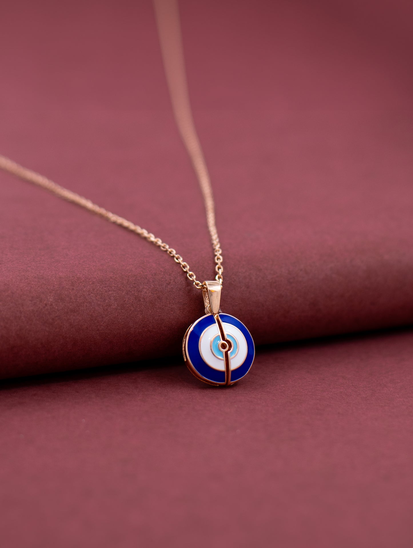 Evil Eye Pendant Chain with Enamel Detailing